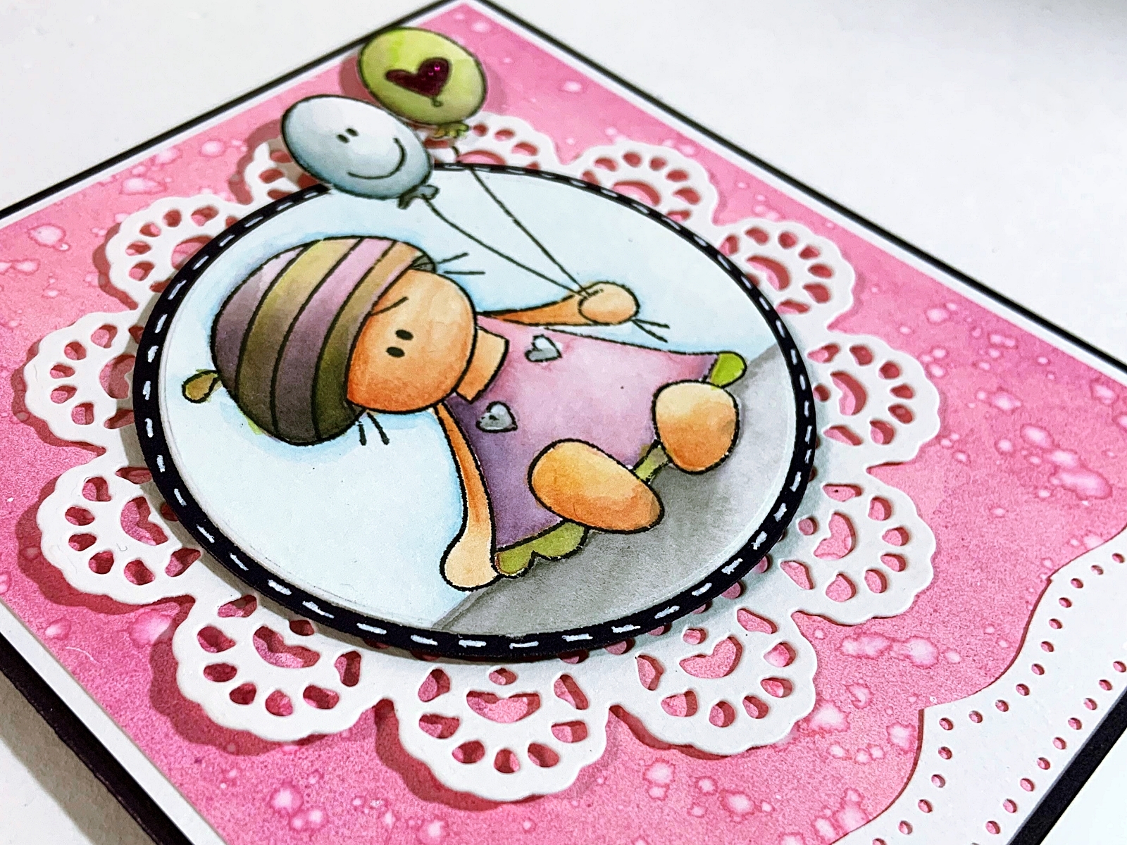 Babykarte Mädchen in rosa selber basteln